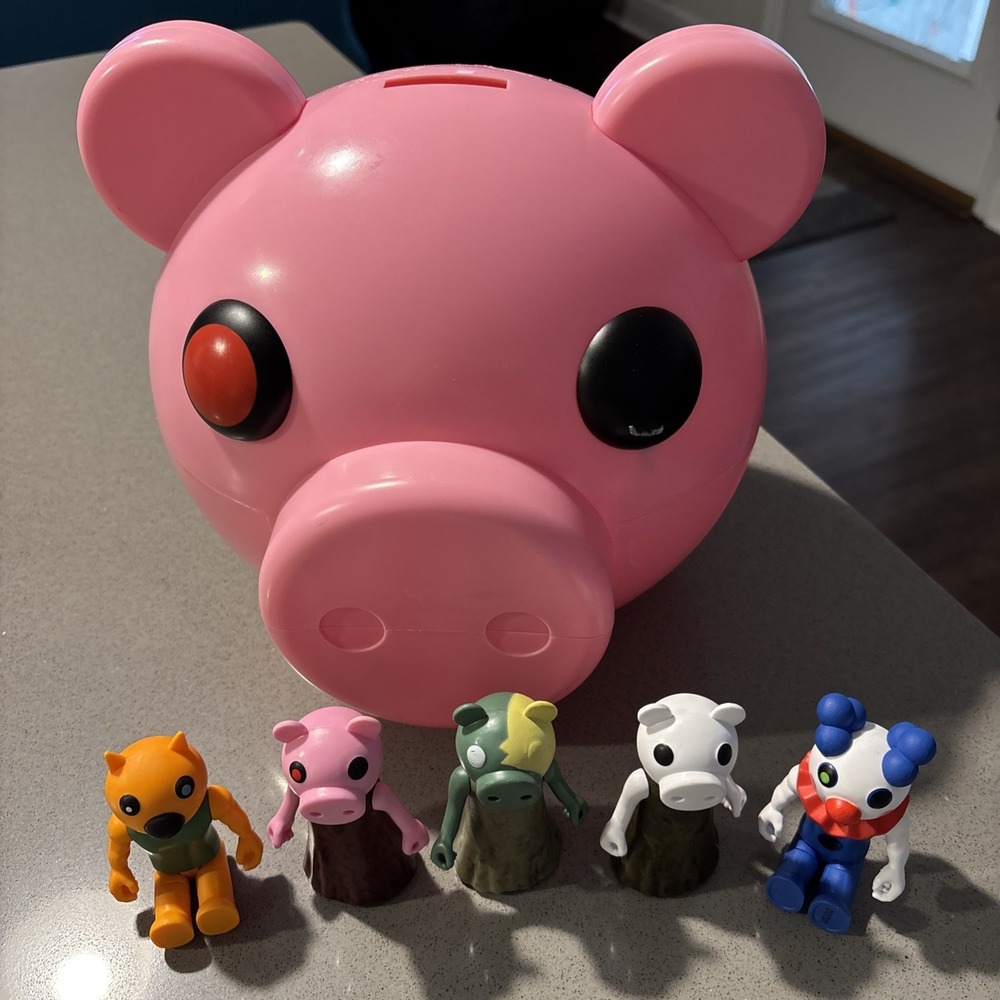 Roblox Minitoon 2020 Piggy Head Bank Roblox With‎ 5 Figures